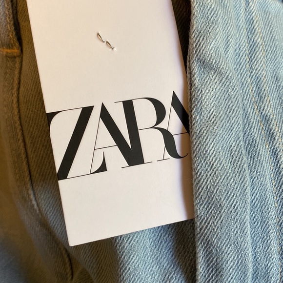 NWT. Zara Light Blue Z1975 Denim High Waist Midi Skirt. Size XS. - Picture 8 of 11